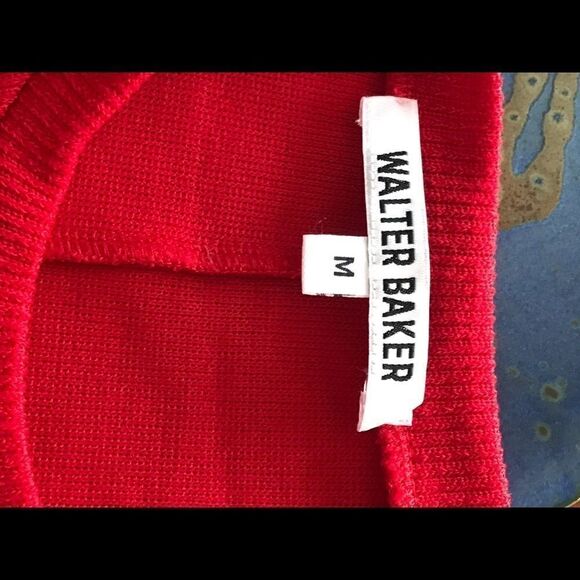 Walter Baker knit dress balloon sleeves red in M gorpcore NWOT - Picture 7 of 8